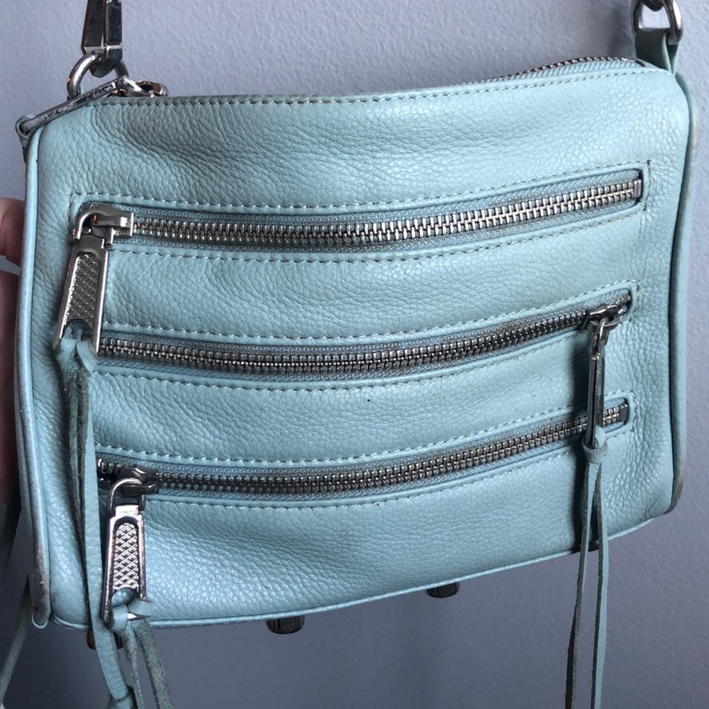 Rebecca minkoff 5 zip aqua blue